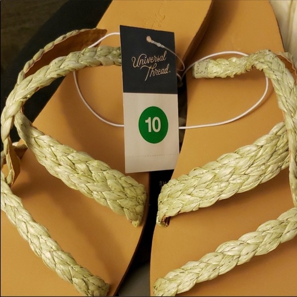 Universal Thread NTW Opal Strappy Slide Sandals Womens Sage Green Woven Size 10 - Picture 5 of 6